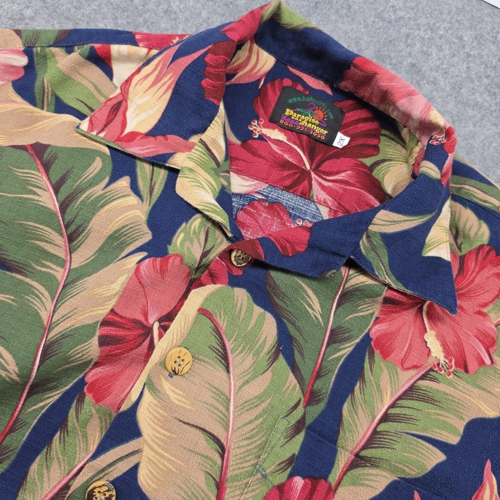 Vintage Paradise on a Hanger Hawaiian Shirt Palm Leaves  2X